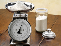 Weighing flour