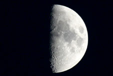 Close up of a half moon