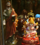 Figures of Jesus and Ganesh