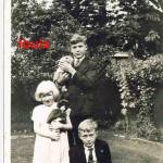 Beattie,Louis and peter and Billy the dog at Hopton Road,Streatham in 1936