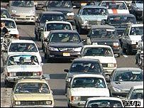 خیابانهای پر از اتومبیل تهران