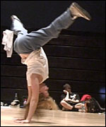 Melissa doing a handstand