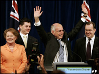 وزیراعظم جان ہاورڈ نے چوتھی بار کامیابی حاصل کی ہے