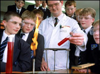 Students in a science lesson