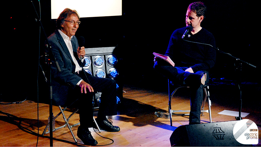 Don Black takes questions from the audience as presenter Richard Allinson looks on