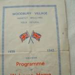 Souvenir Programme for the Welcome Home of troops to Woodbury in Devon.