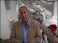 Paul Clifton onboard QE2
