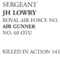 Sergeant JH Lowry