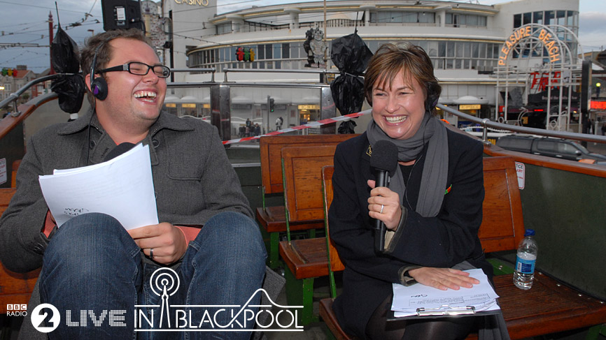 Alan Carr on Blackpool's Princess Alice Tram