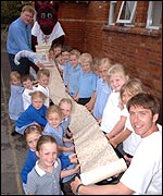 West Buckland School sign the scroll