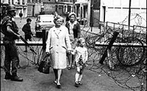 A British Army roadblock in Belfast 