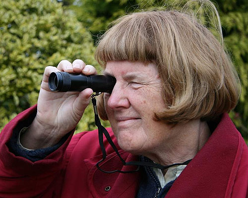 Jane Copsey with her telescope