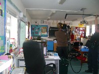 Filming in the classroom.