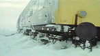 Train stuck in snow