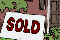 House with sold sign