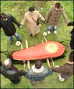 Woodland burial reconstruction