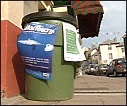 A plastic bag amnesty bin
