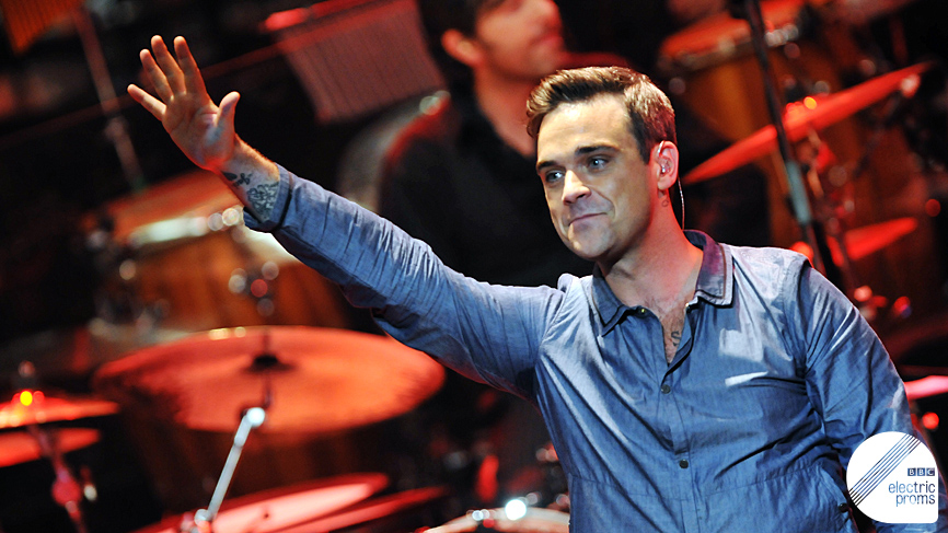 Robbie Williams performs at BBC Electric Proms 2009