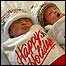 Recém-nascidos vestidos de Papai Noel nos EUA
