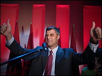 Hashim Thaci, who has claimed victory in Kosovo's election