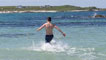 Wading into water, Tiree