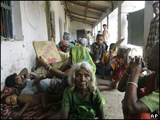 A camp for flood affected people in Bihar