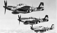 P-51 Mustangs flying over England