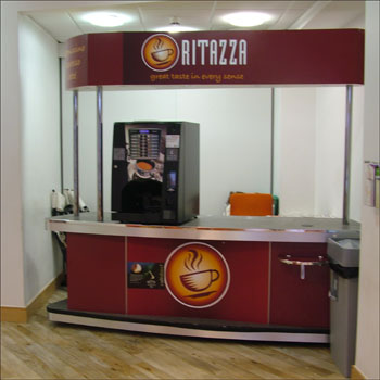 Coffee cart with coffee machine 