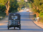 Rickshaw on country road
