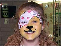 Girl with Pudsey face paint