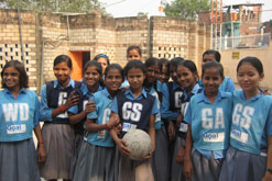 Girls from the GOAL netball project