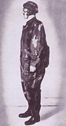 Man wearing an SOE parachutist suit - these were nicknamed 'striptease suits'