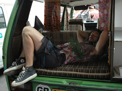 Julian Kipping in a Van