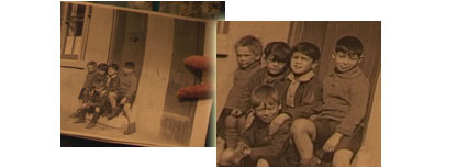 An old photo of five boys in Limehouse Chinatown