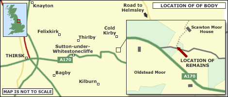 Map showing body's location