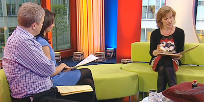 Adrian and Christine with guest, Juliet Stevenson