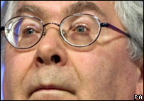 12/11/08 Bank of England Governor Mervyn King during a press conference at the Bank of England