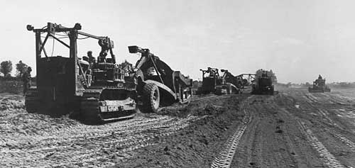 Building airfields throughout the SE of England