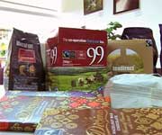 Fairtrade coffee, sugar, tea and chocolate 