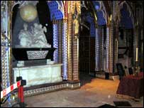 The set in Lincoln Cathedral.
