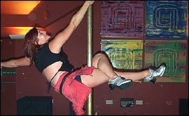 A pole dancer
