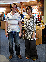 Jon Priestley and Kathryn Foster in CAP HQ