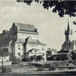 View of Politshka, Czechoslovakia showing its fine buildings. Most of the workers at our place of employment come from this town