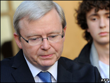 Kevin Rudd after the apology to Aborigines