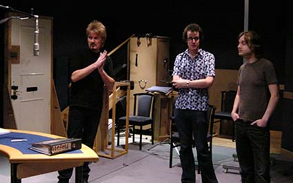 Dirk shows Andrew and Nolan around the studio