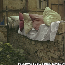 Pillows 1981, Czernowitz, © Boris Savelev, courtesy Michael Hoppen Gallery. Multi-layered pigment print on gesso coated aluminium