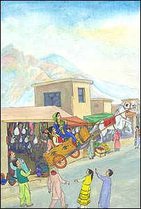 خاله گادیران با اطفال دوباره به خانه هایشان می گردنند.