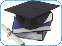 Mortar Board and books