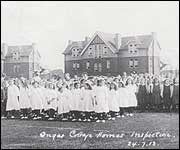 The residents line up for a group photo