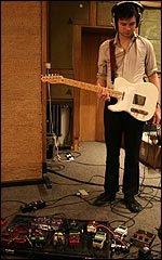 Mike recording the new album, Frames